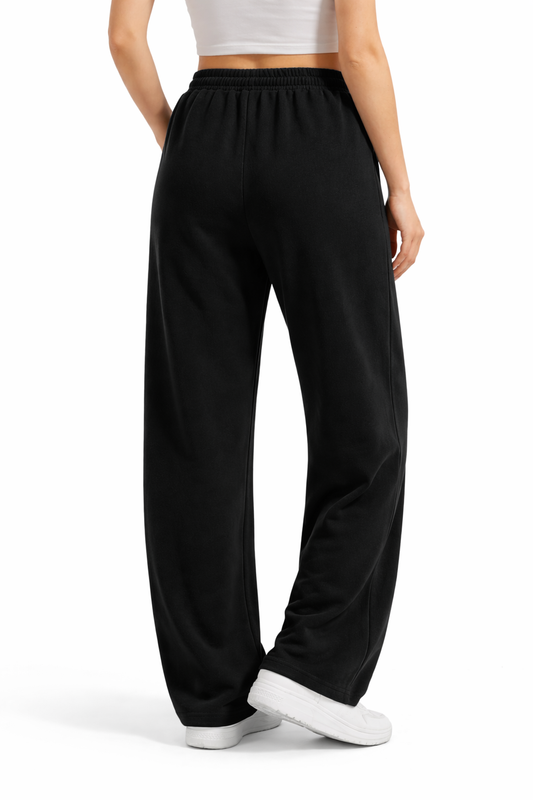 Women's Black Relaxed Fit Sweatpants