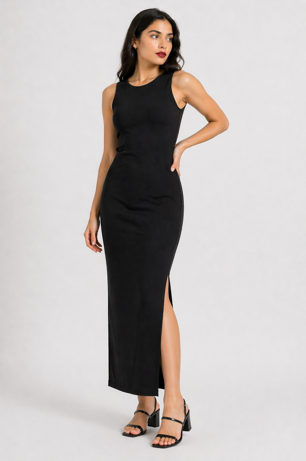 Classic Black Bodycon Maxi Dress