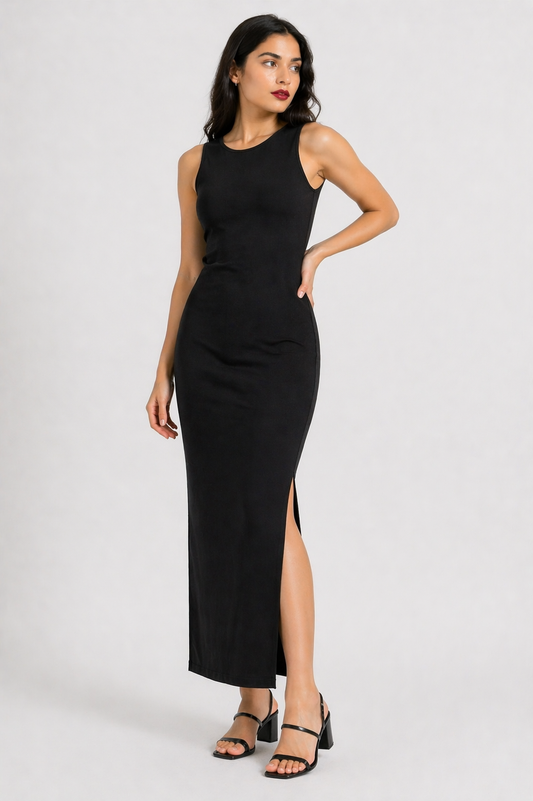 Classic Black Bodycon Maxi Dress