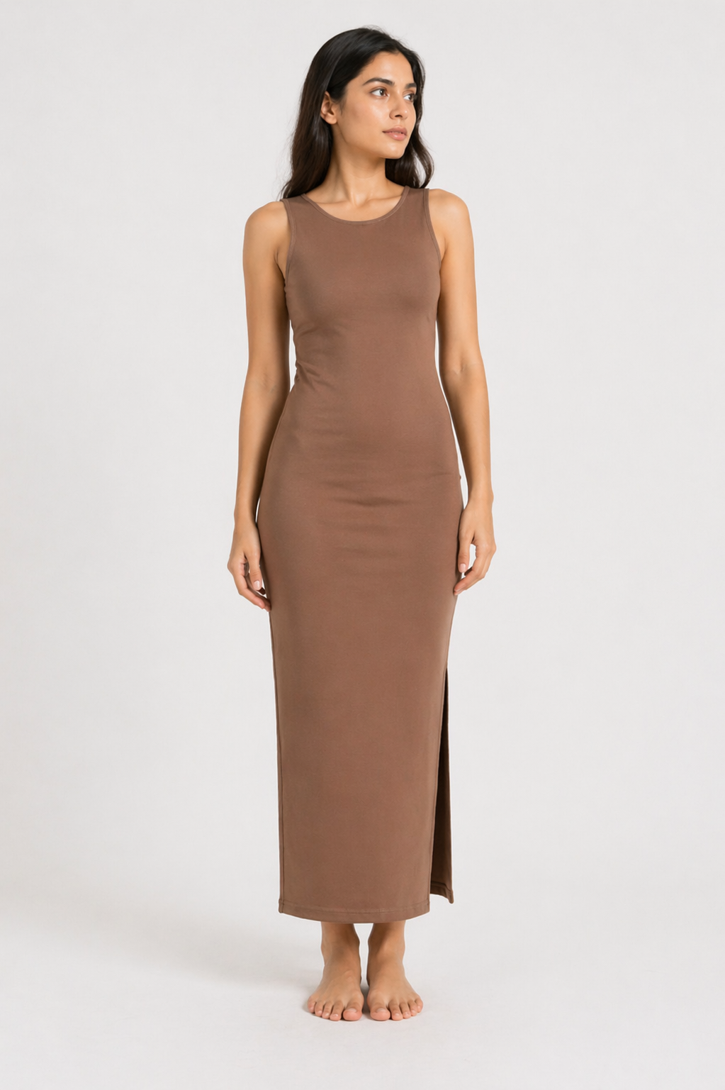 Deep Taupe Bodycon Maxi Dress