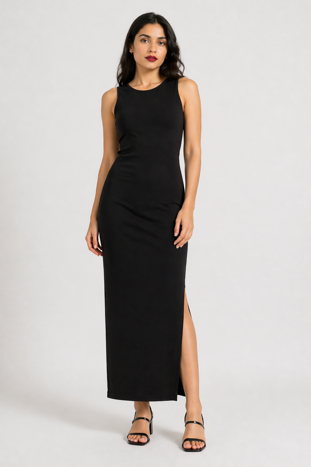 Classic Black Bodycon Maxi Dress