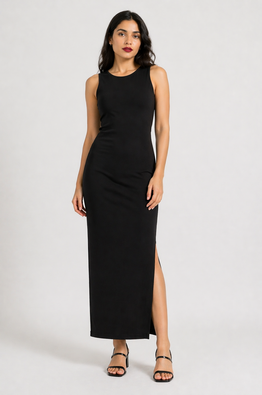 Classic Black Bodycon Maxi Dress