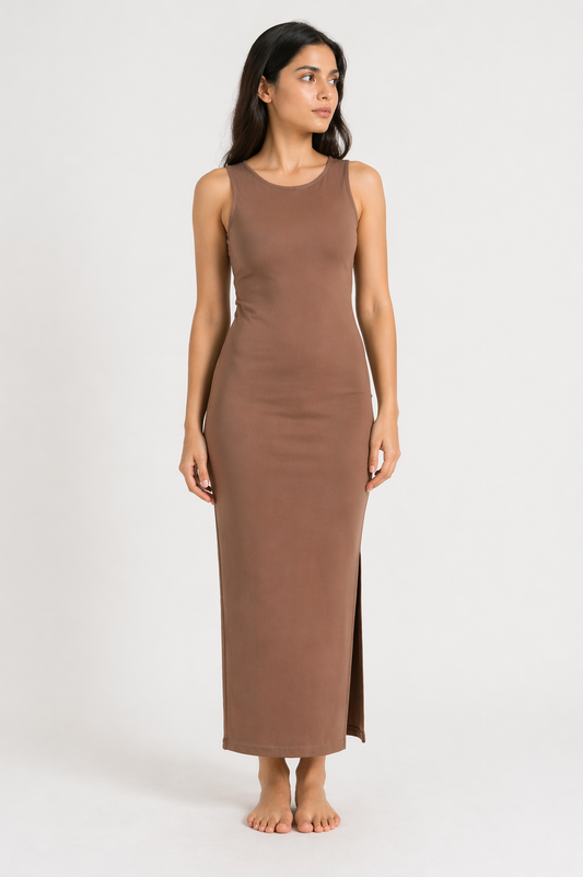 Deep Taupe Bodycon Maxi Dress