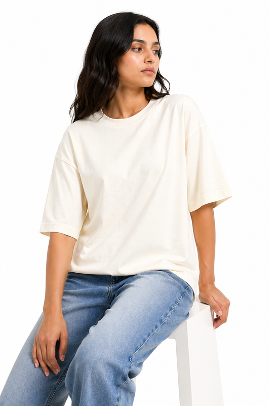Solid Cotton Oversized T-shirt