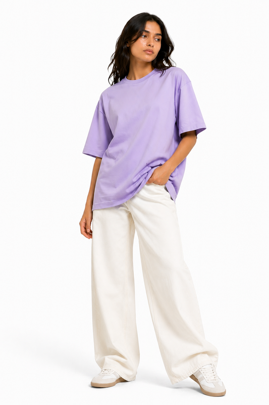 Solid Cotton Oversized T-shirt