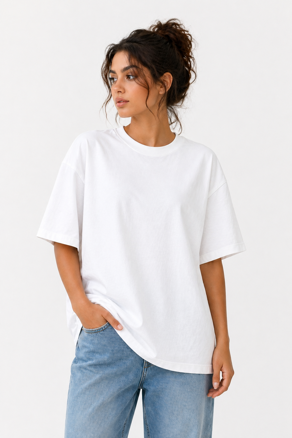 Solid Cotton Oversized T-shirt