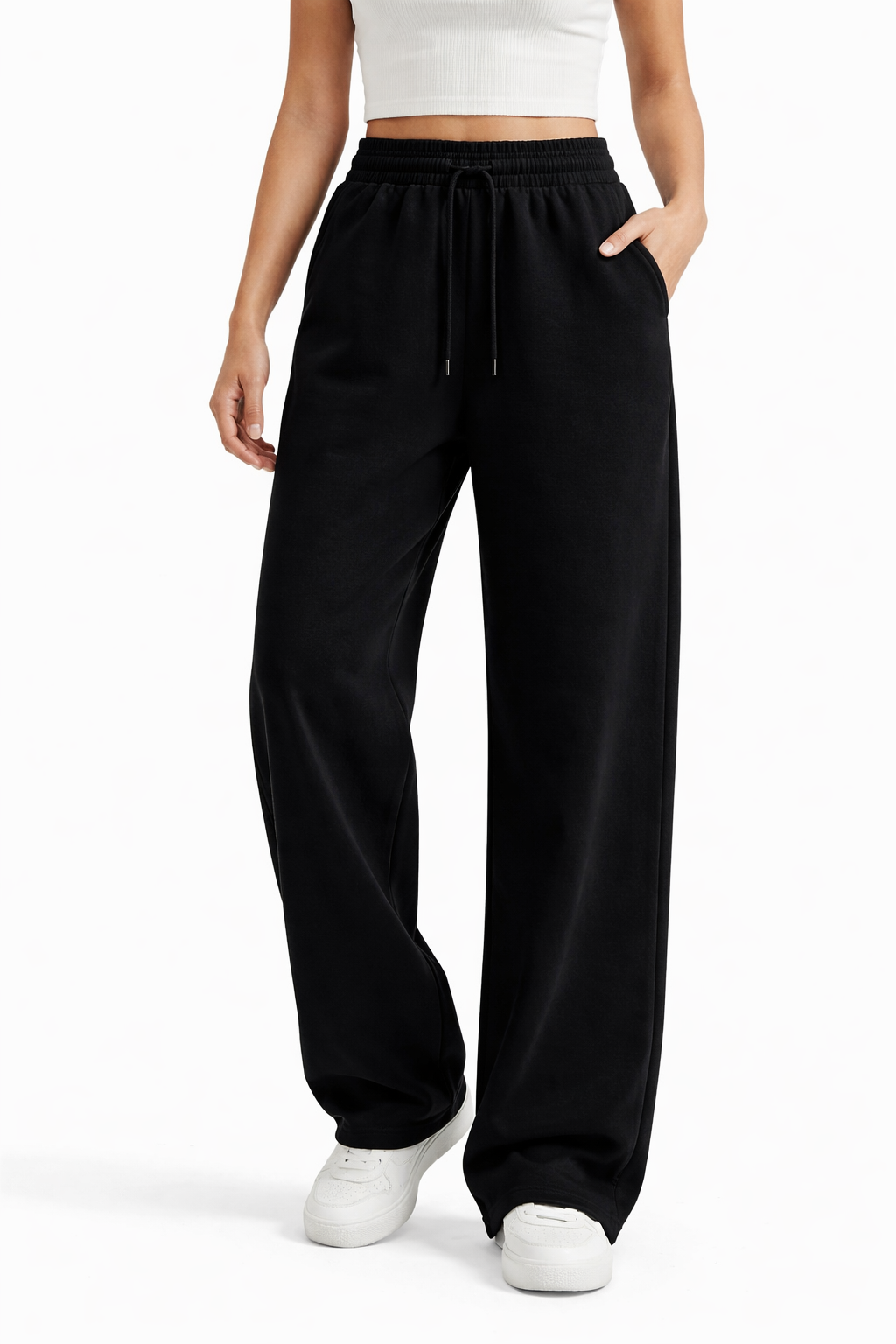 Women's Black Relaxed Fit Sweatpants
