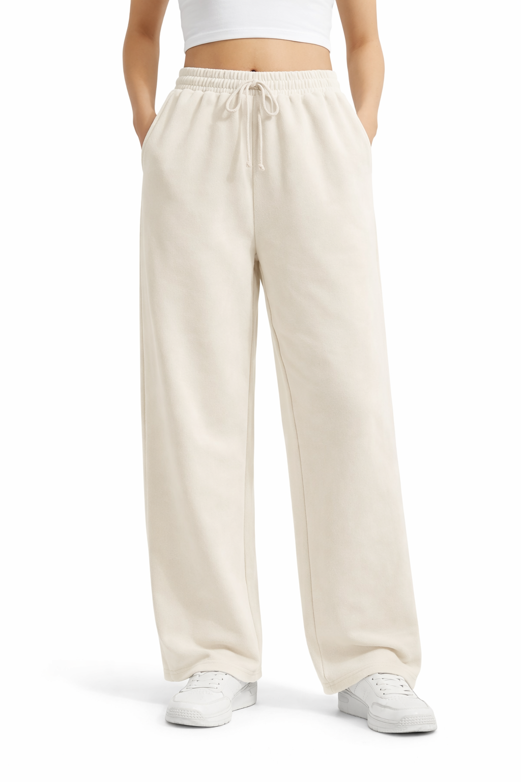 Women's Warm Ivory Relaxed Fit Sweatpants