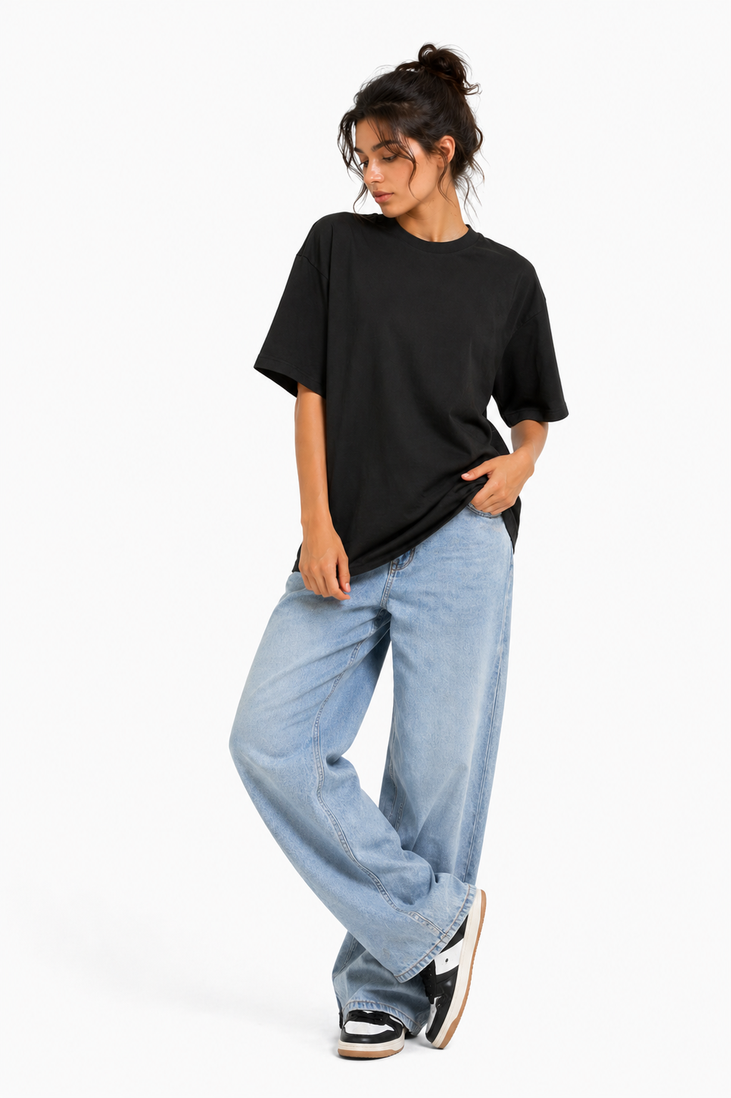 Solid Cotton Oversized T-shirt