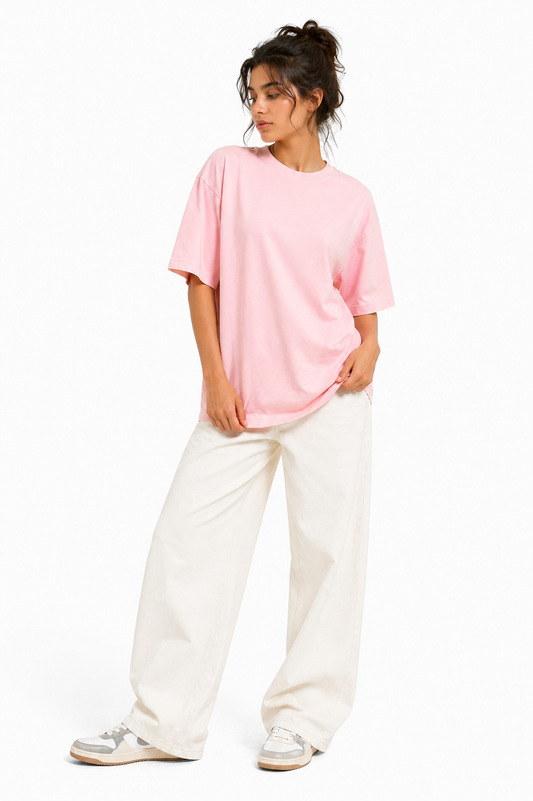 Solid Cotton Oversized T-shirt