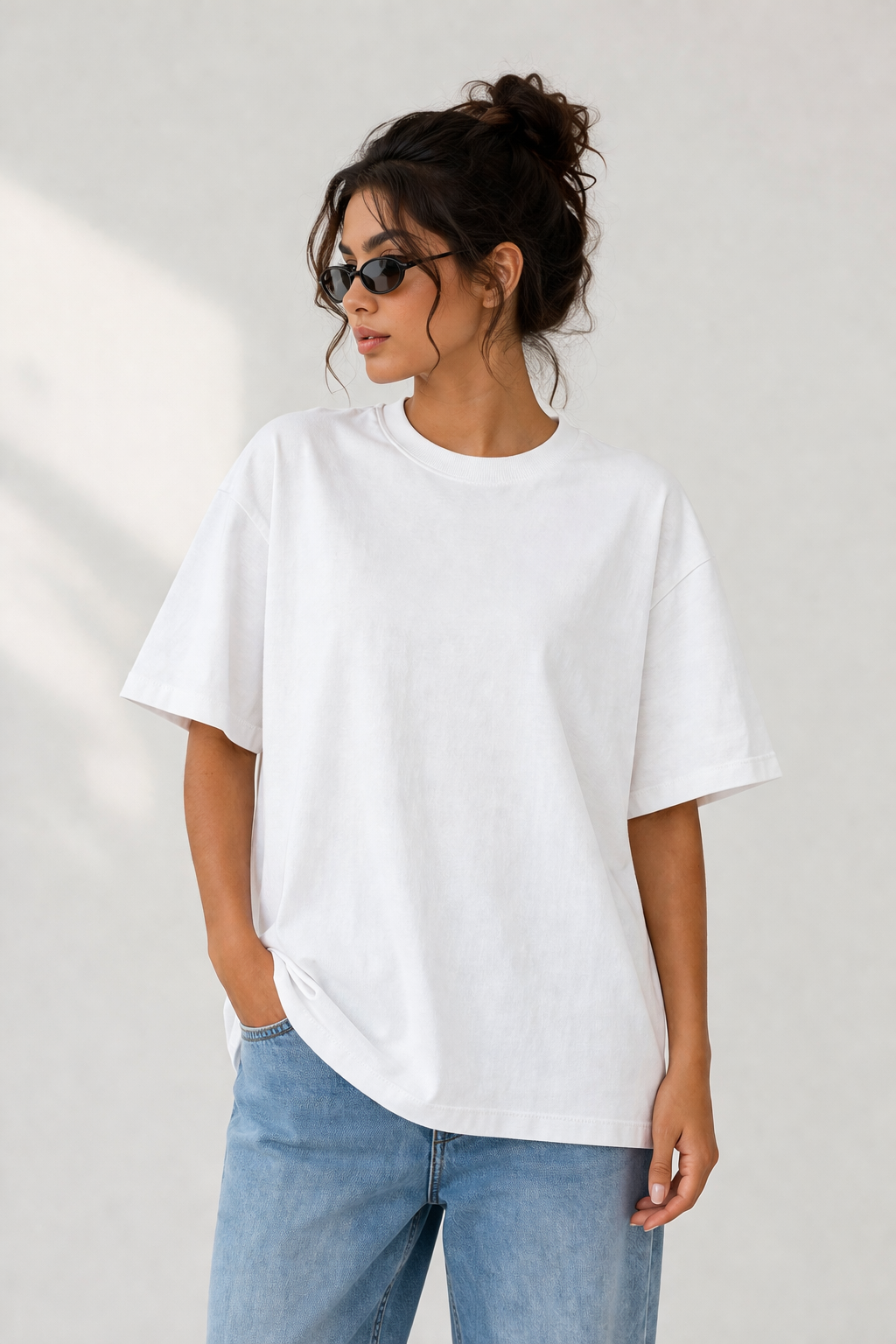 Solid Cotton Oversized T-shirt