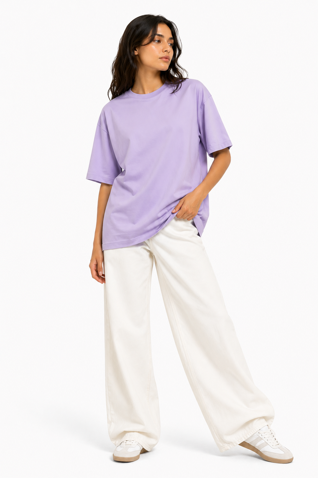 Solid Cotton Oversized T-shirt